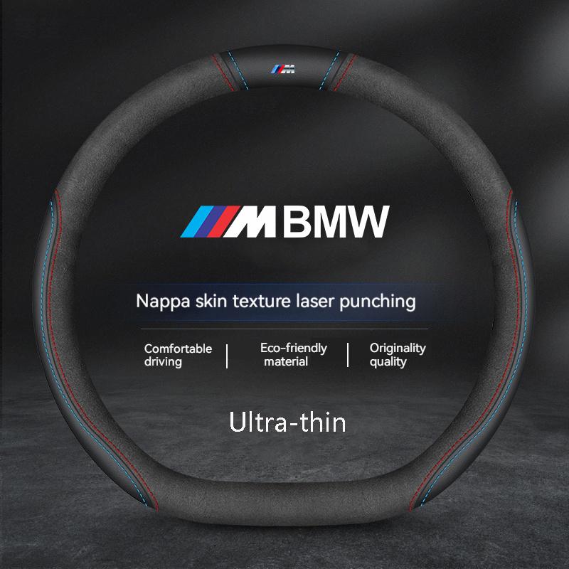 For BMW M X1 X3 X5 X6 E39 E46 E87 E90 E92 F10 F15 F25 F30 Carbon fiber Suede Leather Car Steering Wheel Cover Auto Accessories HG5