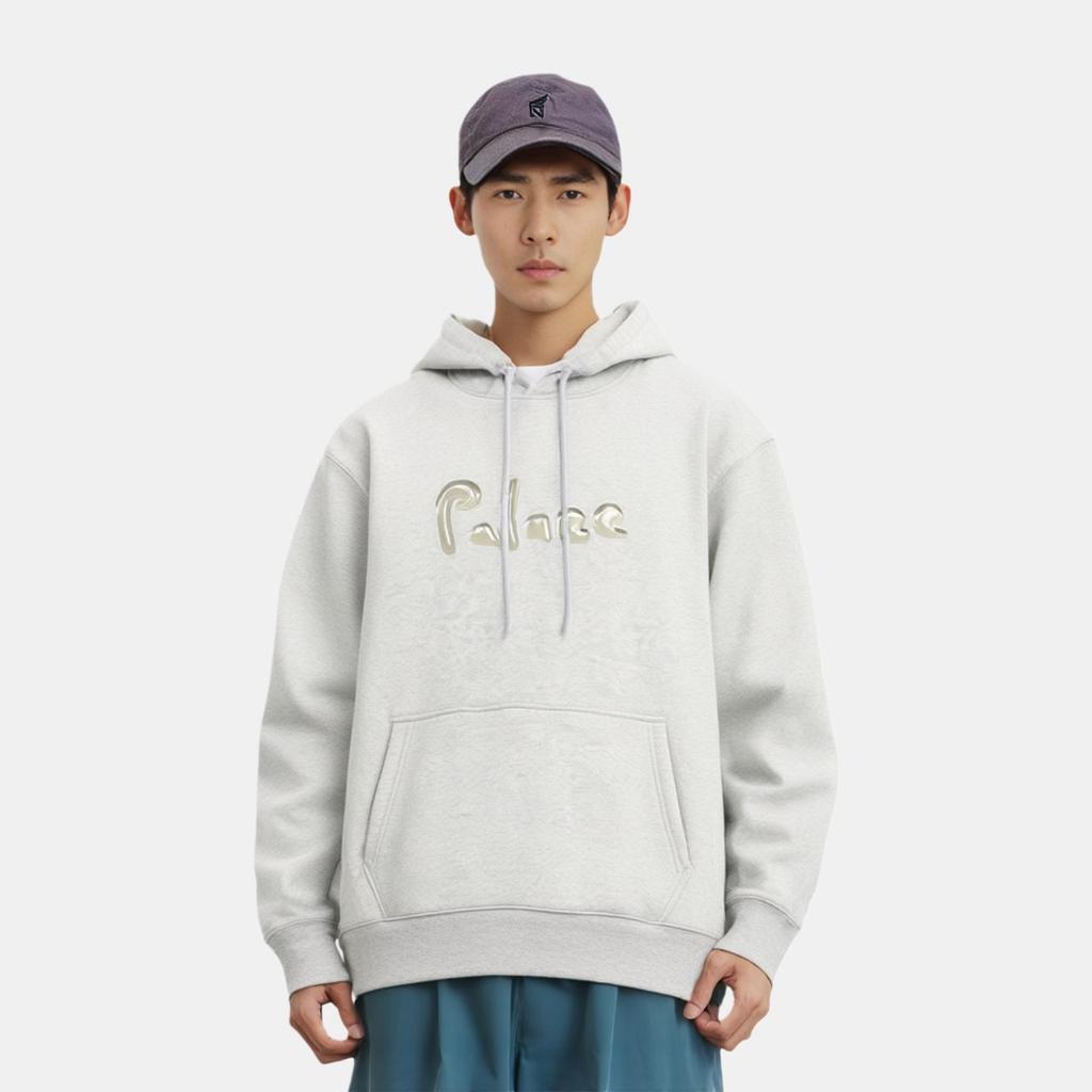 Palace Liquid Palace Hood Grey Marl Unisex Tops P25CS018