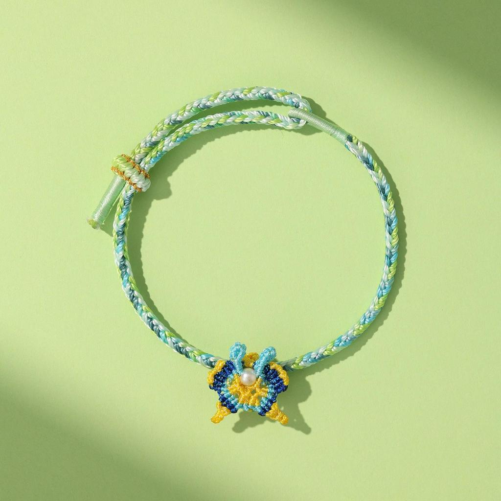 Handwoven Butterfly & Five-Color Rope Bracelet for Dragon Boat Festival - Perfect Gift for Children, Adults, and Couples