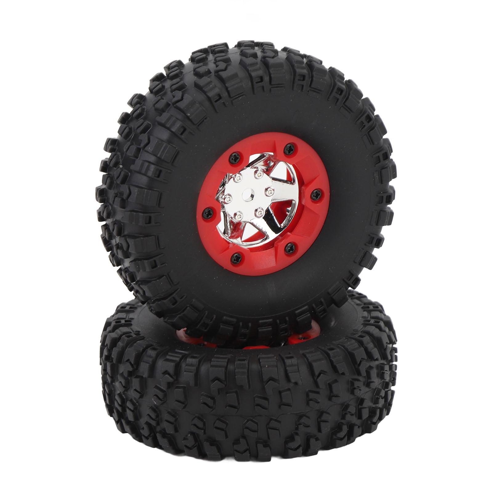 

2Pcs RC Car Left Tire Rubber Lightweight Wheel Tyre Replacement for WLtoys 124006 12427 12423 12428 C Red