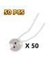 10/50 PCS MR16 Ceramic Socket Holder with Metal Bracket and Wire for MR16 Halogen Incandescent Light Bulb
