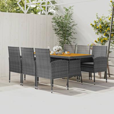 7-Piece Garden Furniture Set, Polyrattan, Grey