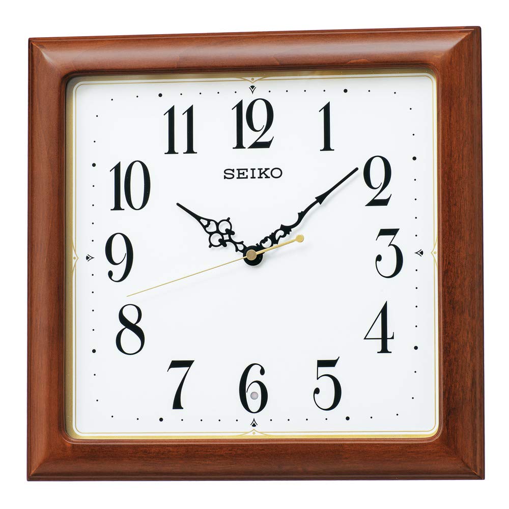 

Seiko Clock Wall Clock Radio Analog Wooden Frame Square Brown Wood Body Size: 33.0 x 33.0 x 4.8cm KX248B