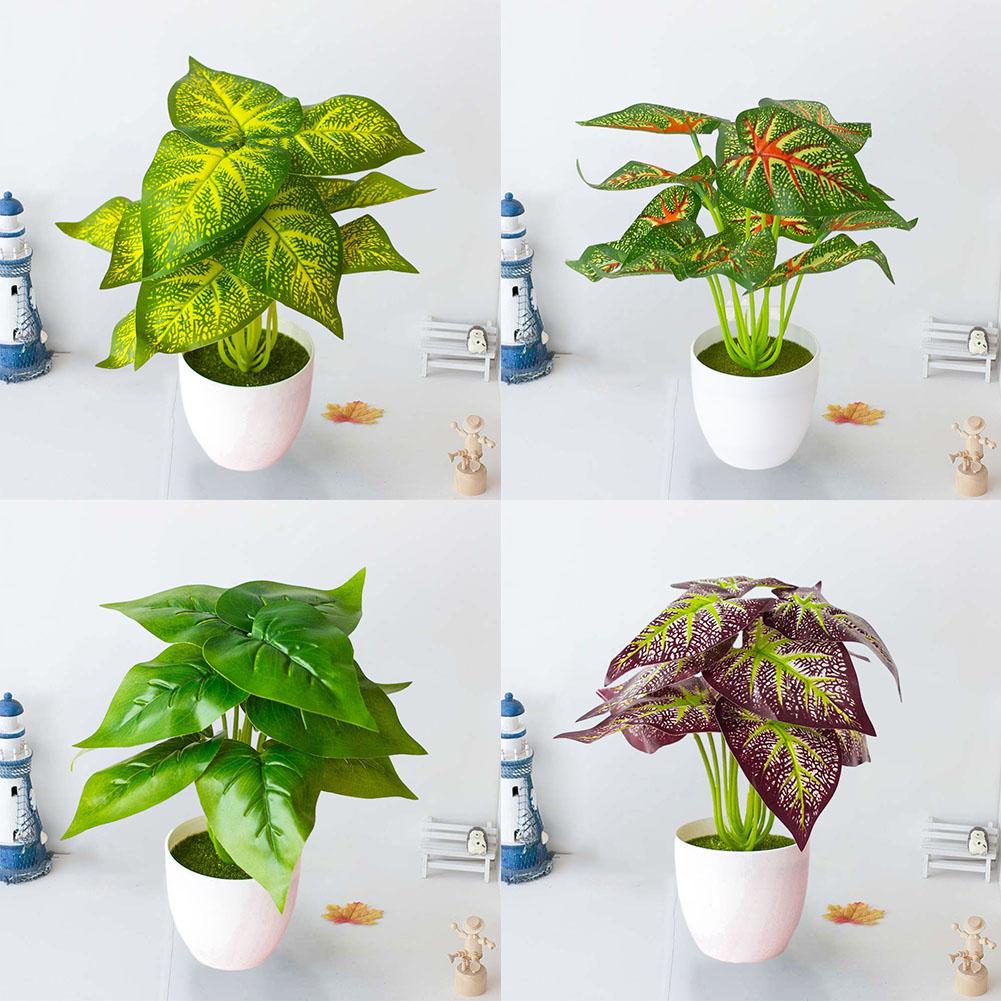 Yellow Potted Plant Brown Fake Plant Flowers Floral Décor