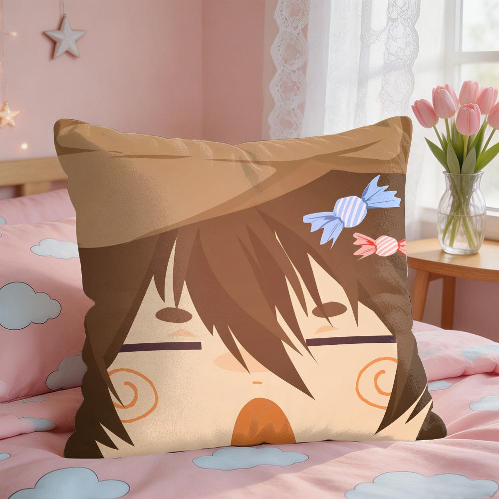 Bungo SStray Dogs Anime Cushion Cover Square Short Plush Pillow Case Living Room Sofa Home Decor Funda X