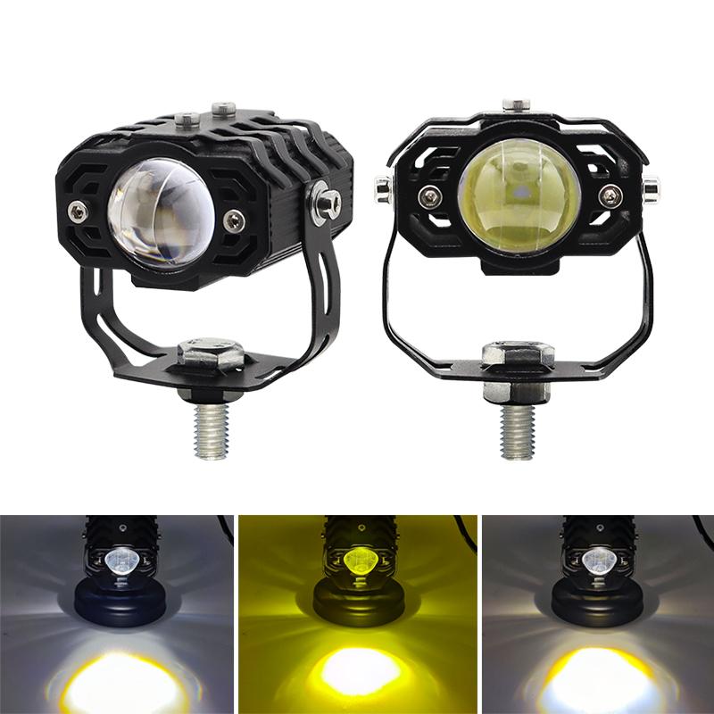 Motorcycle 8000LM Spotlight 6000K Yellow White Dual Color 80W Car Driving Light