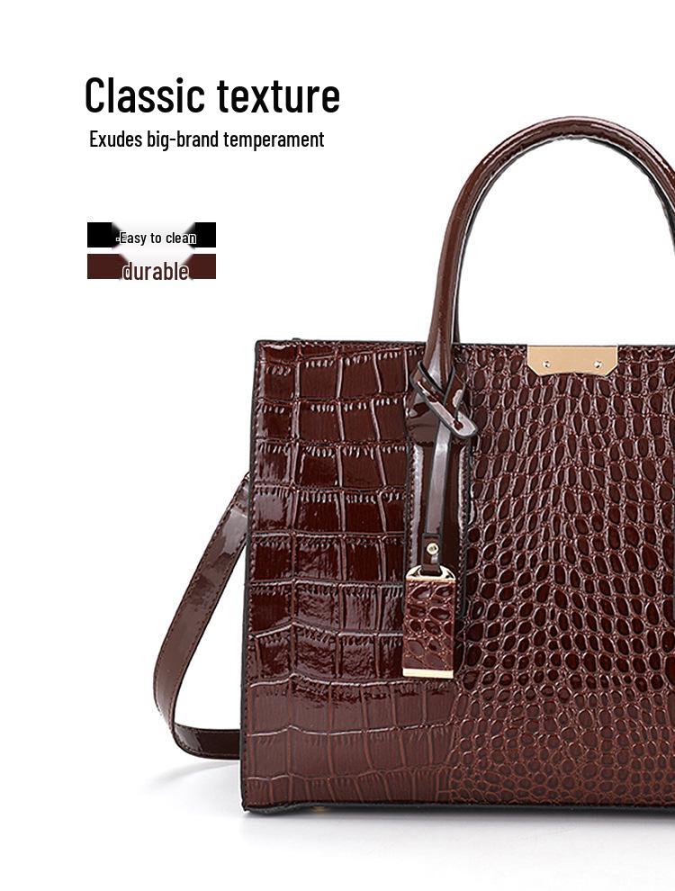 Retro Damenhandtasche mit Krokodilmuster - Europäischer & Amerikanischer Stil, Trendige Einzel-Schulter-Reisetasche.