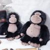 Langlebiges Kuscheltier Plüsch Gorilla Puppe, Realistisches Tier Spielzeug für Kinder, Weiches Flauschiges Orang-Utan Stofftier mit Dickem Langem Fell, Heimdeko Drei
