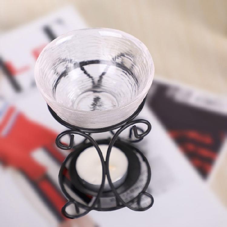 Modern Home Decorative Essential Oil Warmer With Glass Plate And Elegant Metal Frame For Warm Ambiances Creation
