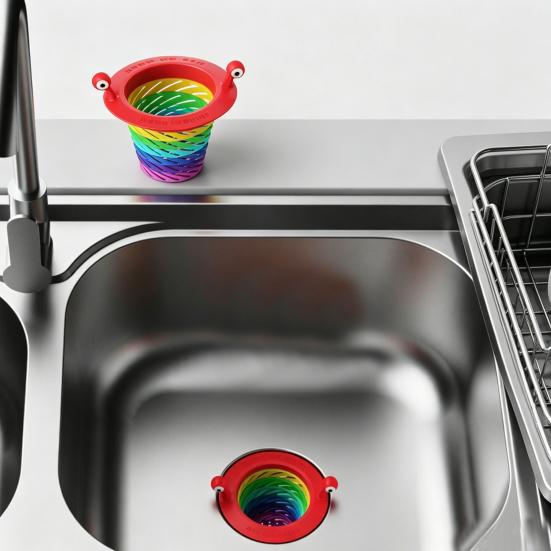 Rainbow Sink Strainer Expandable Capacity Basket Prevents Clogs And Odors Food Waste Collector for Kitchen