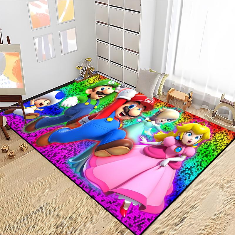 3D Cartoon Super Mario Bros Game HD Rug Area Carpet for Living Room Kids Bedroom Sofa Kitchen Decorate Child Non-slip Floor Mats