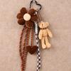 Cross-border explosion ins exquisite cartoon plush bear bag pendant velvet love flower versatile keychain pendant