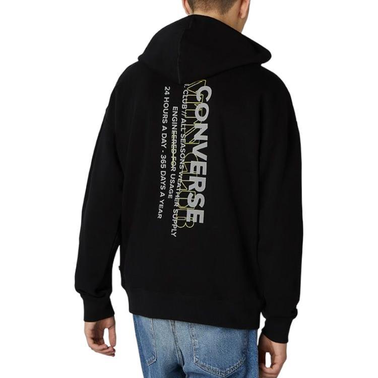Converse Sweatshirts Men's Black Hooded Thickened Regular 10020816-A01