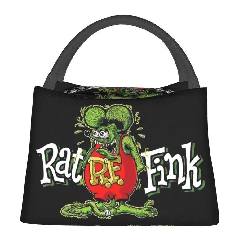 Rat Fink Animace Anime Kreslený Izolované Obědové Tašky pro Ženy Nepropustná Termo Chladicí Obědová Krabička Kancelář Piknik Cestování