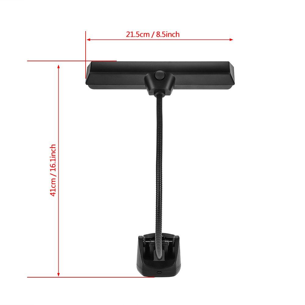 Music Stand Light, 9 LED Beads, Adjustable, Clip-on, USB Rechargeable, Suitable for PC WorkOfficeStudentBedroomDesktopReadingPianoBand