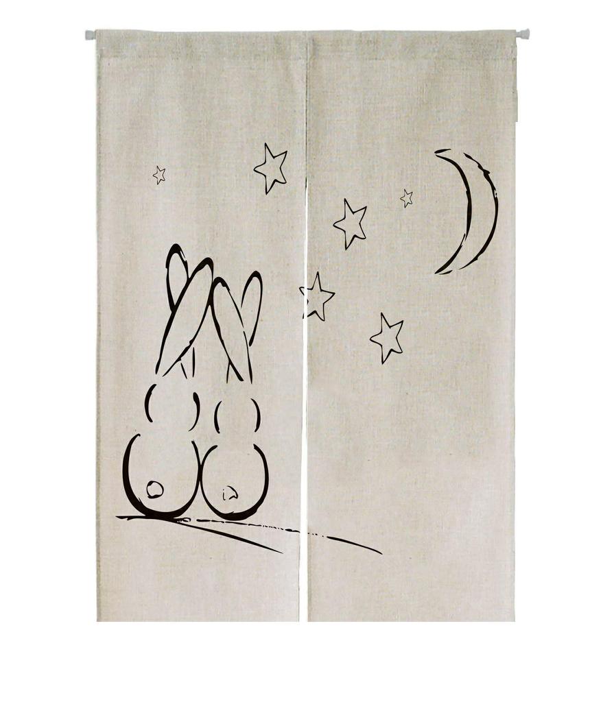 Iepure Alergând Flori de Cireș Stil Japonez Noren Cortină Lungă pentru Ușă Cortine pentru Ușă Tapiserie pentru Fereastră pentru Decorarea Casei