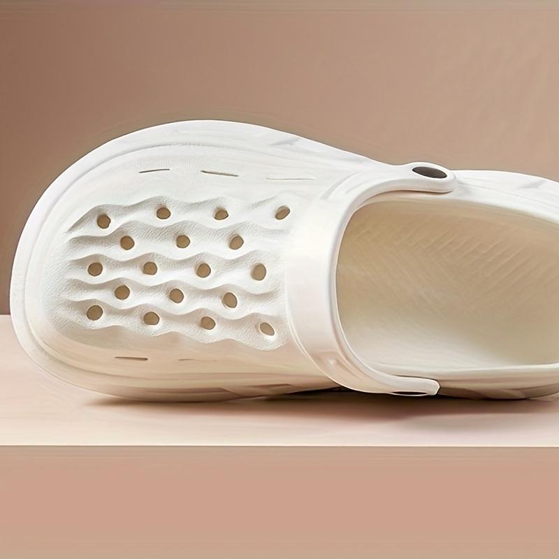 Solid Color Trendy Slippers, Soft Sole Platform Closed Toe Two-way Wear Garden Slippers, Non-slip Summer Beach Slides