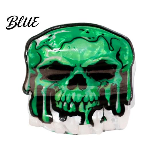 Half-tied Hair Clip Back Head Claw Reinforced Shark with Elastic Base Halloween Skull Transparent Acrylic Claw Pumpkin Bat Patterns for Bun