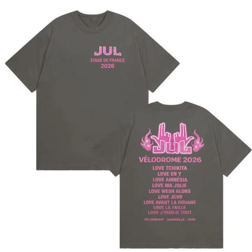 Rapper Jul Stade De France Album Fans T Shirts UNISEX Womens Vintage Aesthetic Fashion Cotton Short Sleeve Tshirt Streetwear