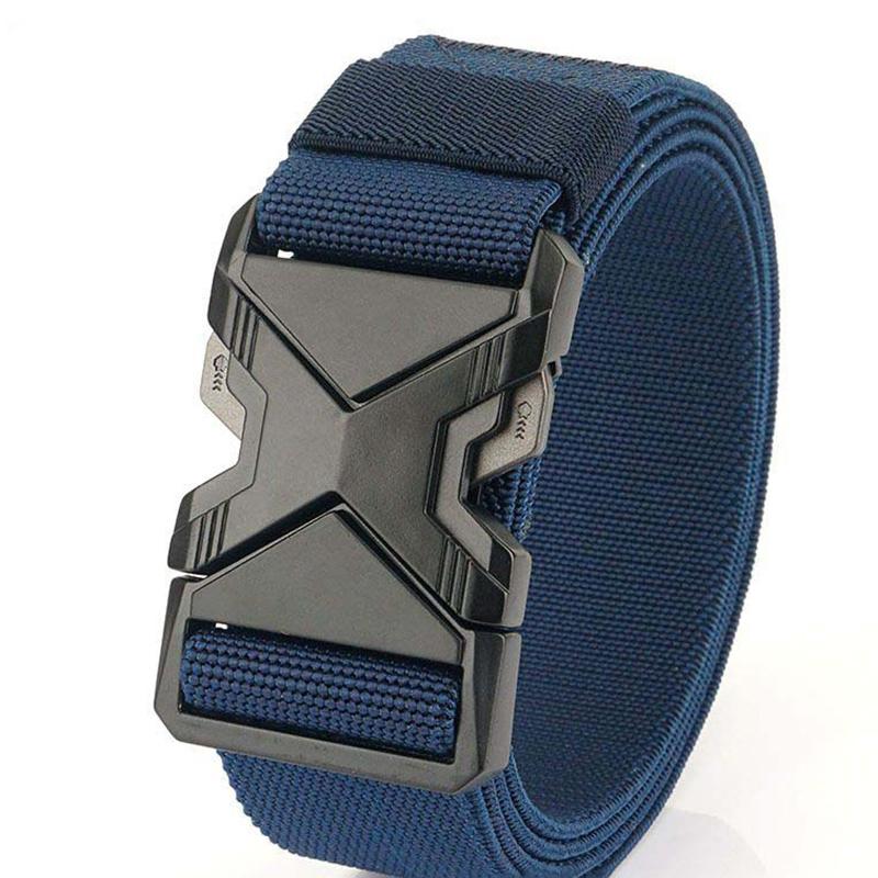 The New Men's 120Cm Buckle Belt Nylon Braided Lightweight Breathable Daily Commuter Men's Belt Outdoor Military Training Canvas Belt
