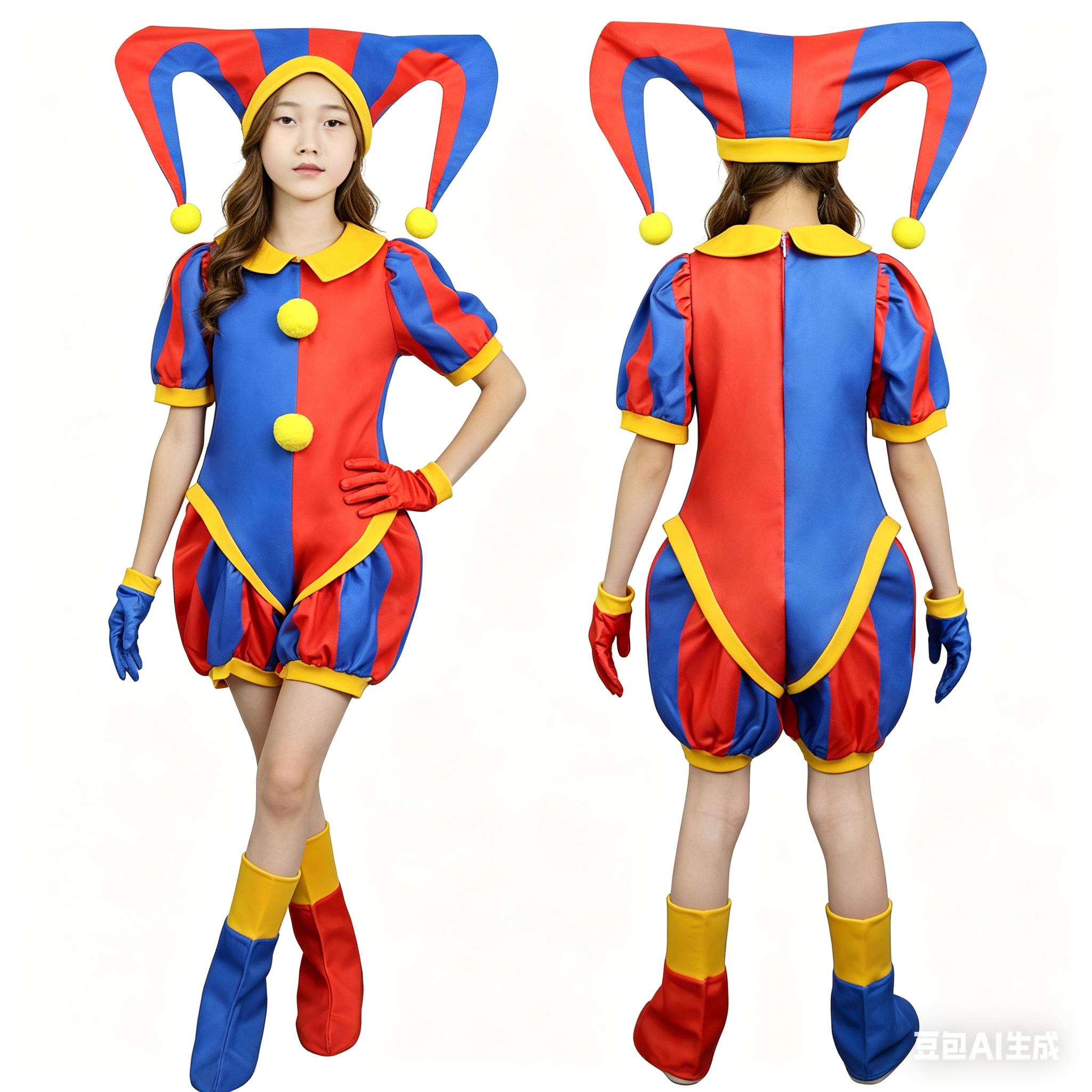 Volwassen Pomni Cosplay Cartoon Kostuum Vrouwen Geweldige Digitale Freak Circus Cosplay Ragatha Jax Caine Gangle Zooble Kinger Kostuums 120-130cm&Amazing Digital red