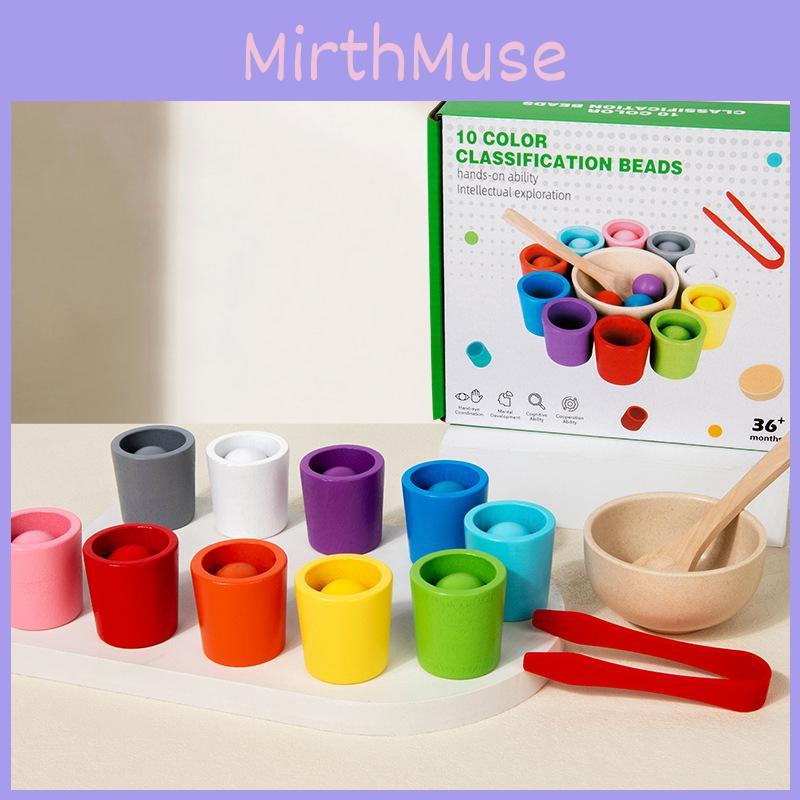 Wooden Montessori Color Sorting Cups Educational Toy For Childrens Cognitive Development