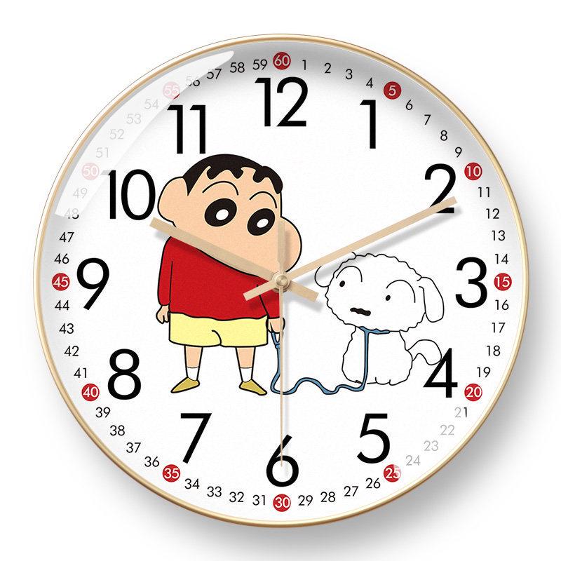 Shin-chan Cartoon Wall Clock: Stylish, Silent, Radio-Controlled for Living Room