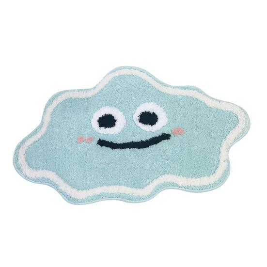 Ultra Soft Floor Mat Smiling Cloud Shape High Absorbent Thick Bath Mat Anti-Slip Design Quick Drying Bathroom Rug