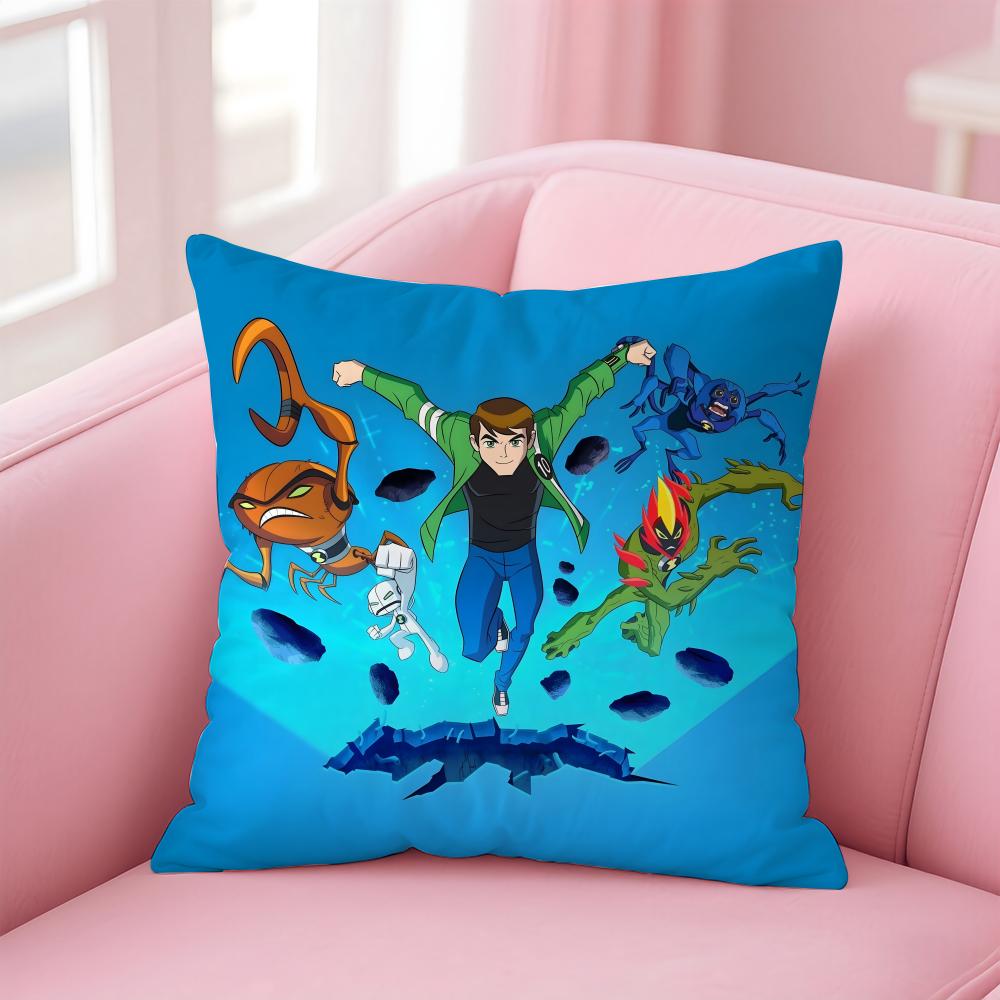 Anime B-Ben 10 U-Ultimate Alien Cushion Cover Comfortable Reversible Pillow Cover Ideal for Car Sofa Bedroom & Beyond