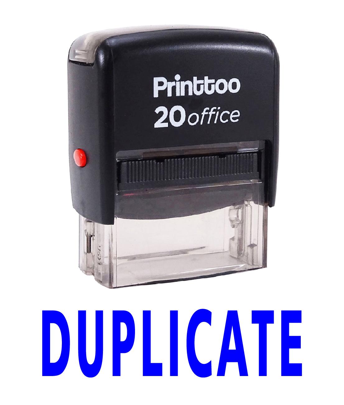 

Printtoo Office Stationary Custom Stamp DUPLICATE Self Inking Rubber 14 mm x 38 mm (Approx) синій