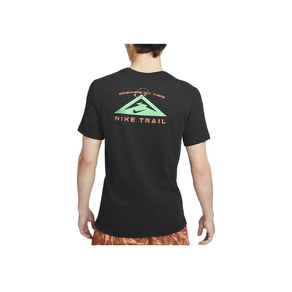 Nike Trail Dri-Fit Scenic Pattern Printed Crew Neck Short Sleeve T-Shirt Men Tops Black FD0121-010