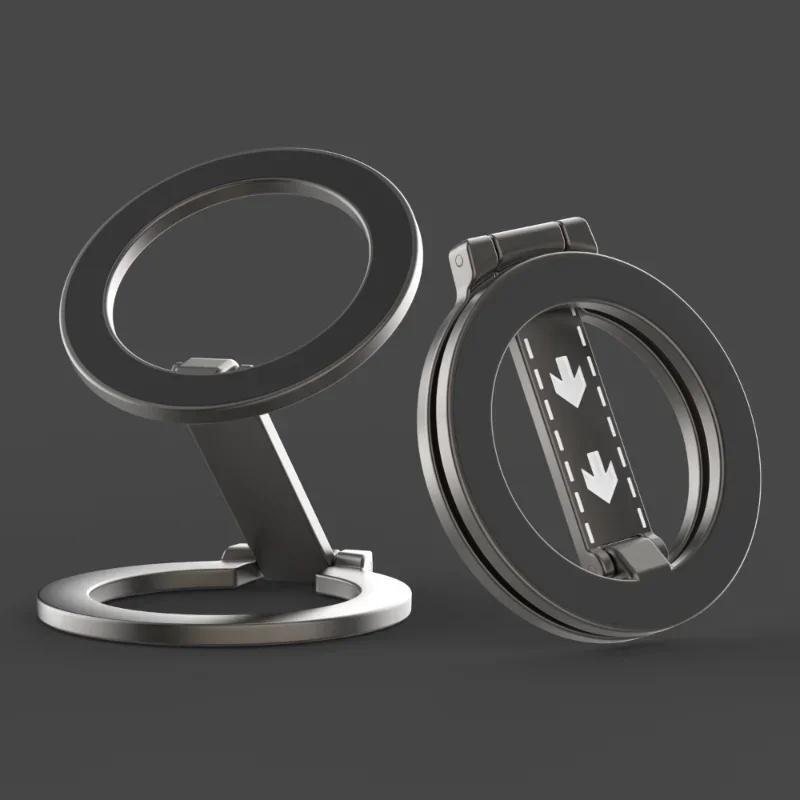 

Для двустороннего магнитного держателя-кольца для телефона для MagSafe, магнитная подставка для iPhone 16 15 14, для Huawei Xiaomi, держатель-подставка чёрный