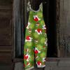 Women's Casual Loose Jumpsuit Christmas Print Wide Leg Jumpsuit Sleeveless With Pockets