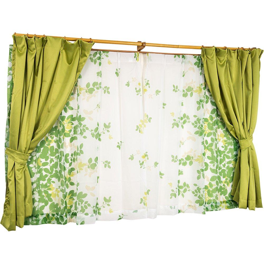 

Arie Washable Voile Lace and Drape Lina Set of 100 x 200 Green Light-Blocking Curtains, 3, 4, cm, зелёный