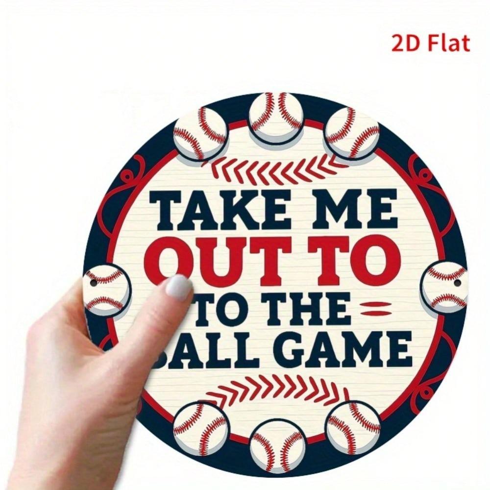 Baseball Metal Wall Art 2D Flat Sign 8x8 Inch Player Decor Home Bar Gift
