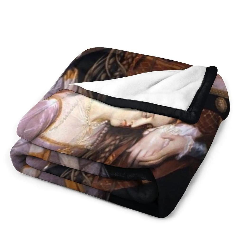 Anne Boleyn In the Tower by Edouard Cibot | The Six Throw Blanket Blankets and Blankets Soft Blanket Furry Blanket Blanket Sofa