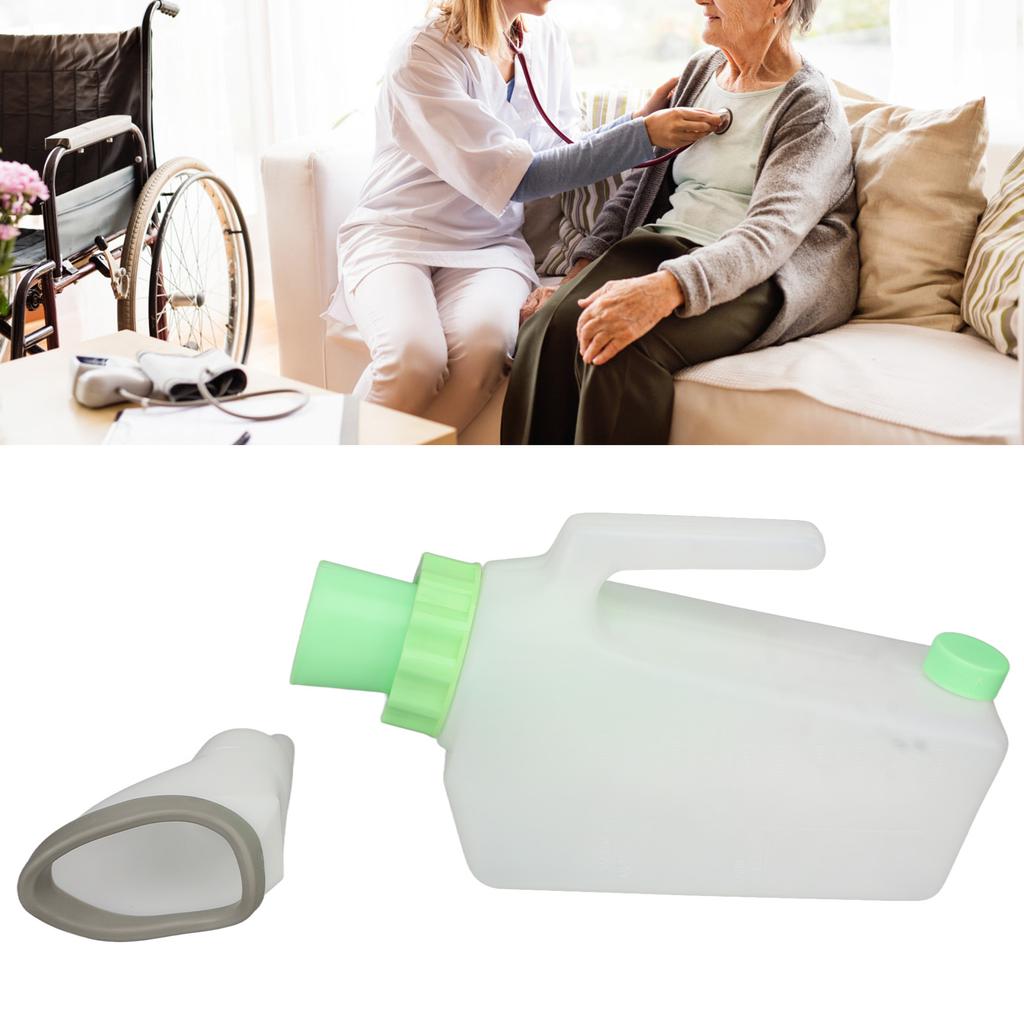 Urinflasche für Frauen mit großem Deckel, verhindert Auslaufen, tragbare Bettpfannenflasche für unterwegs, 1000 ml