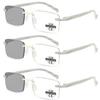 3pcs Retro Reading Glasses For Men Women Rimless Design Men's Presbyopic Glasses Blue Light Blocking