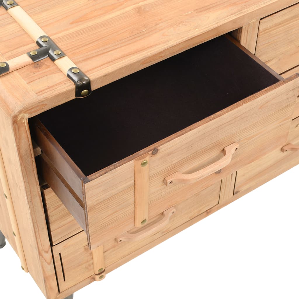 Solid Wood Drawer Chest Pine 91 x 35 x 73 cm