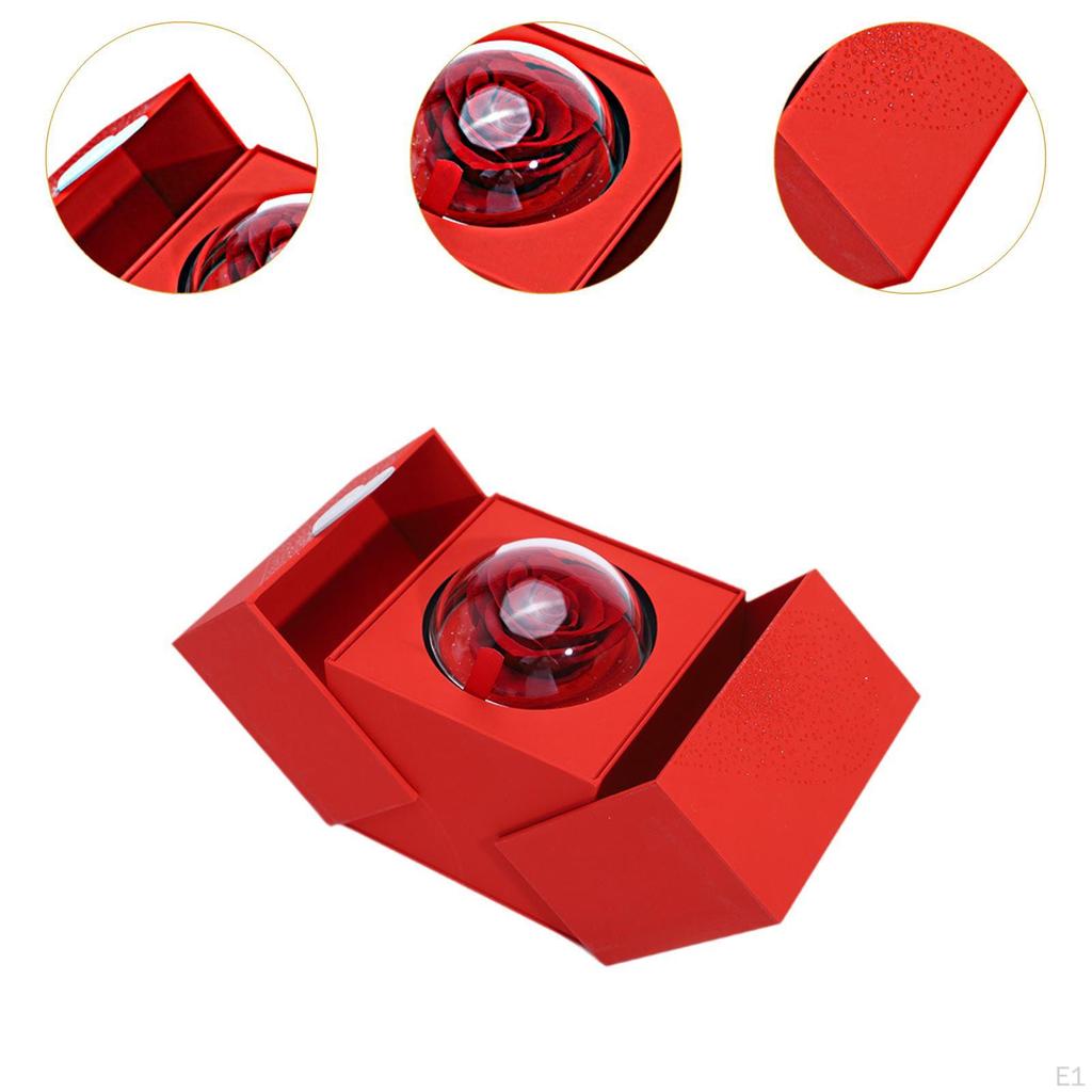 Liftable Gift Box Engagement Ring Preserved Flowers Valentine's Day Gifts Proposal for