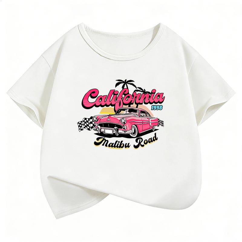 Vintage Car TShirt Printed T Shirt Girls Summer Funny Short Sleeve Tops TShirts Cute Boys Kids Clothing