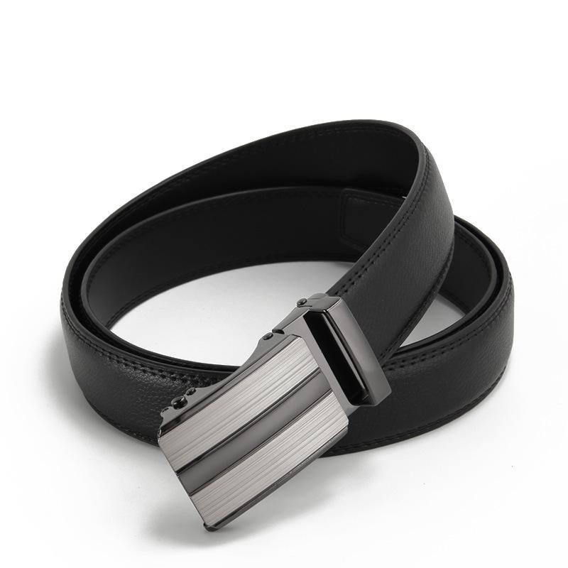 Men's Real Cowhide Belt Automatic Buckle Business and Casual Second Layer Cowhide Men's Waist Belt