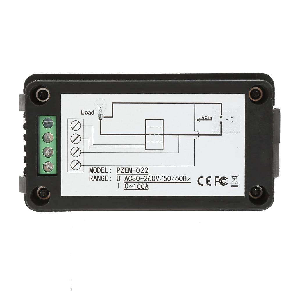 PEACEFAIR PZEM‑022 AC Digital Meter Power Energy Voltage Current Test With Closed Type CT 100A