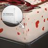 3pcs Happy Valentine's Day Red Love Tree Car Printed Chipless Bed Sheet Set Multi Size Bedroom Cover Decoration