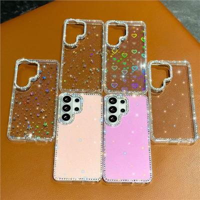 Suitable for Samsung S26Ultra Phone Case with Diamond Glitter S25PLUS Luxury Anti-drop A56 Hard Case A17