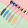 2Pcs Creative Fork Spoon Dinnerware Set 304 Stainless Steel Cutlery Cake Fruit Fork Coffee Ice Cream Stirring Spoon Kitchen Tool