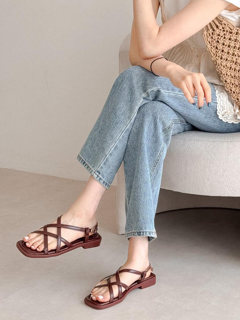 Florida Studio Everyday Balicasser Cross Strap Flat Sandals Ed2620