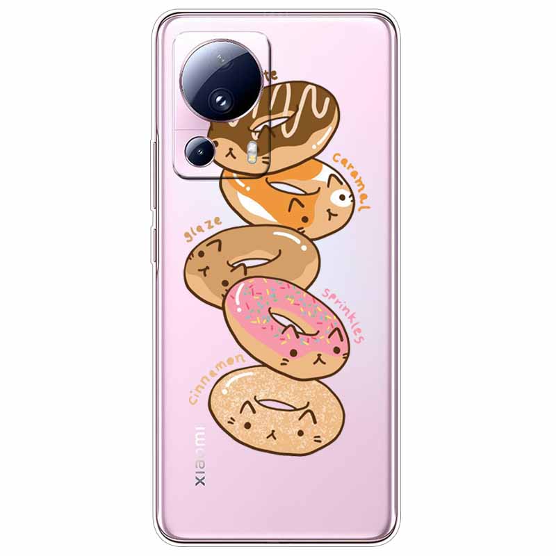 For Xiaomi 13 Lite 5G Case 13Lite Clear TPU Soft Lovely Cats Silicone Print Cover for Xiaomi Mi 13 Lite Transparent Xiaomi13Lite