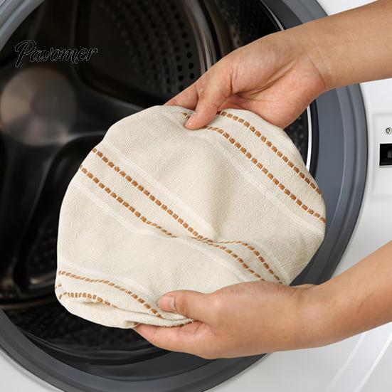 Natural Linen Food Covers for Fruits And Vegetables Sourdough Jars Covers, Reusable Elastic Bowl Retro Striped Eco Conscious Preservation Supplies