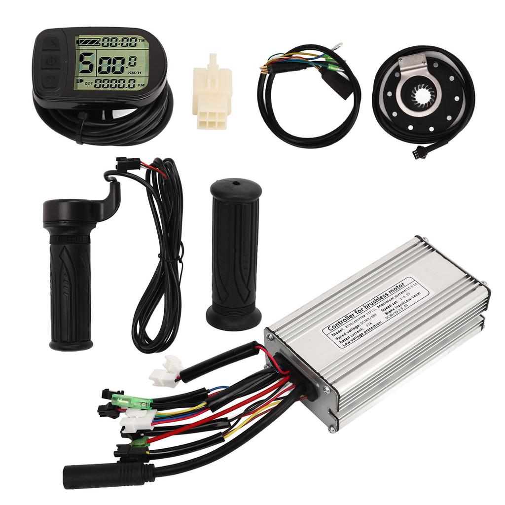 Bürstenloser Motor-Controller-Kit mit LCD-Panel, Fahrrad-Lithiumbatterie-Umrüstsatz für 500 W 750 W